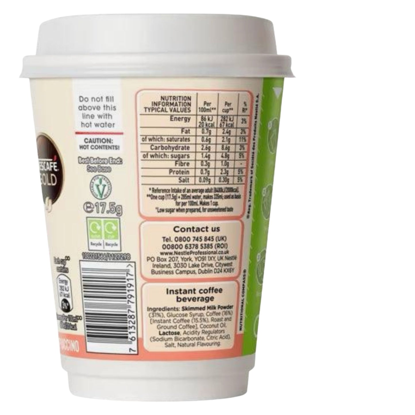 Catering supply of Nescafé Go unsweetened cappuccino drinks