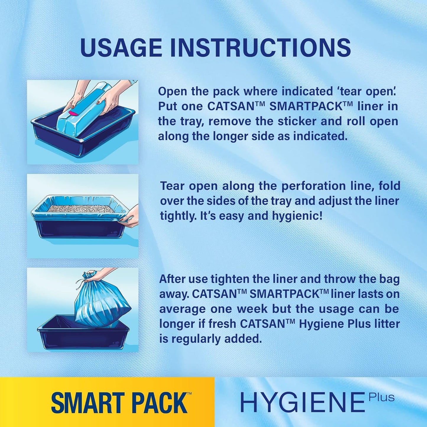 CATSAN hygienic liner pack for cleaner cat litter tray use
