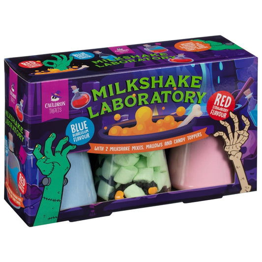 Cauldron Treats Milkshake Laboratory Halloween kit with toppings