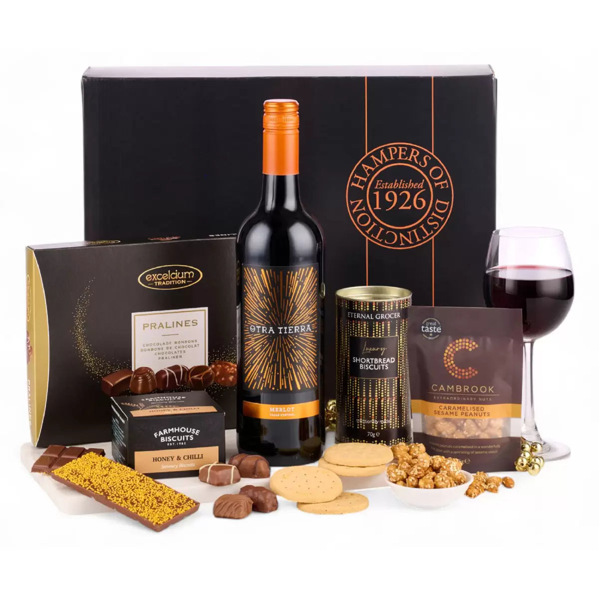 Celebration Christmas Gift Hamper with Merlot and sweet treats