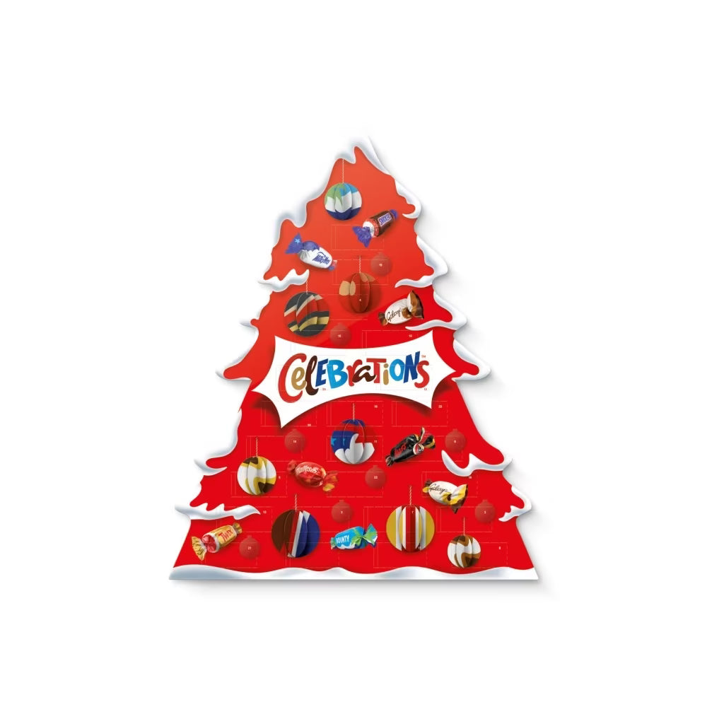 Celebrations Christmas Tree Advent Calendar 215g with assorted chocolates