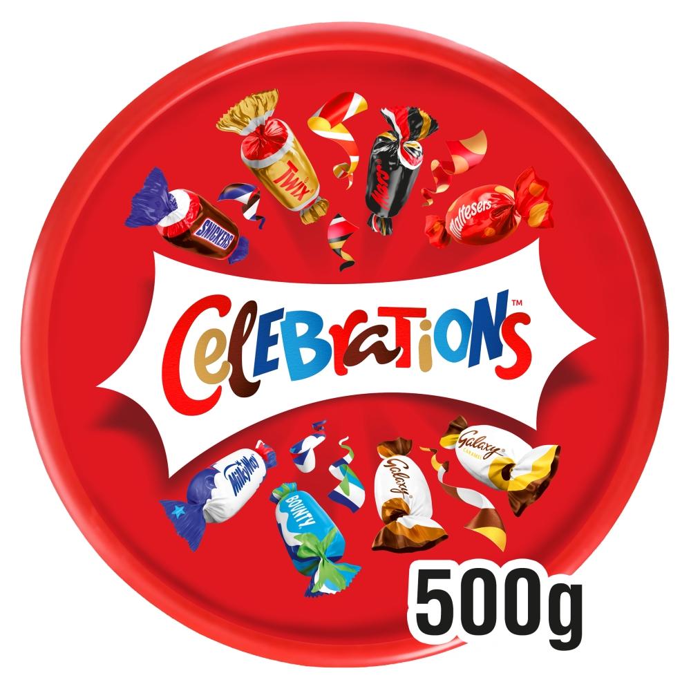 Celebrations milk chocolate and biscuit bars 500g sharing tub