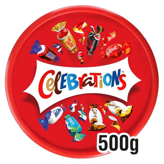 Celebrations milk chocolate and biscuit bars 500g sharing tub