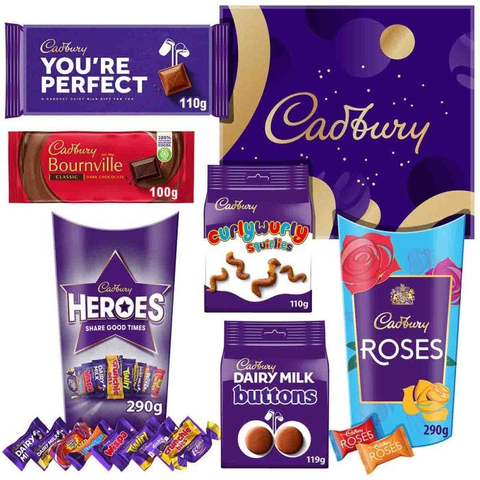 Celebratory gift pack filled with Cadbury favourites