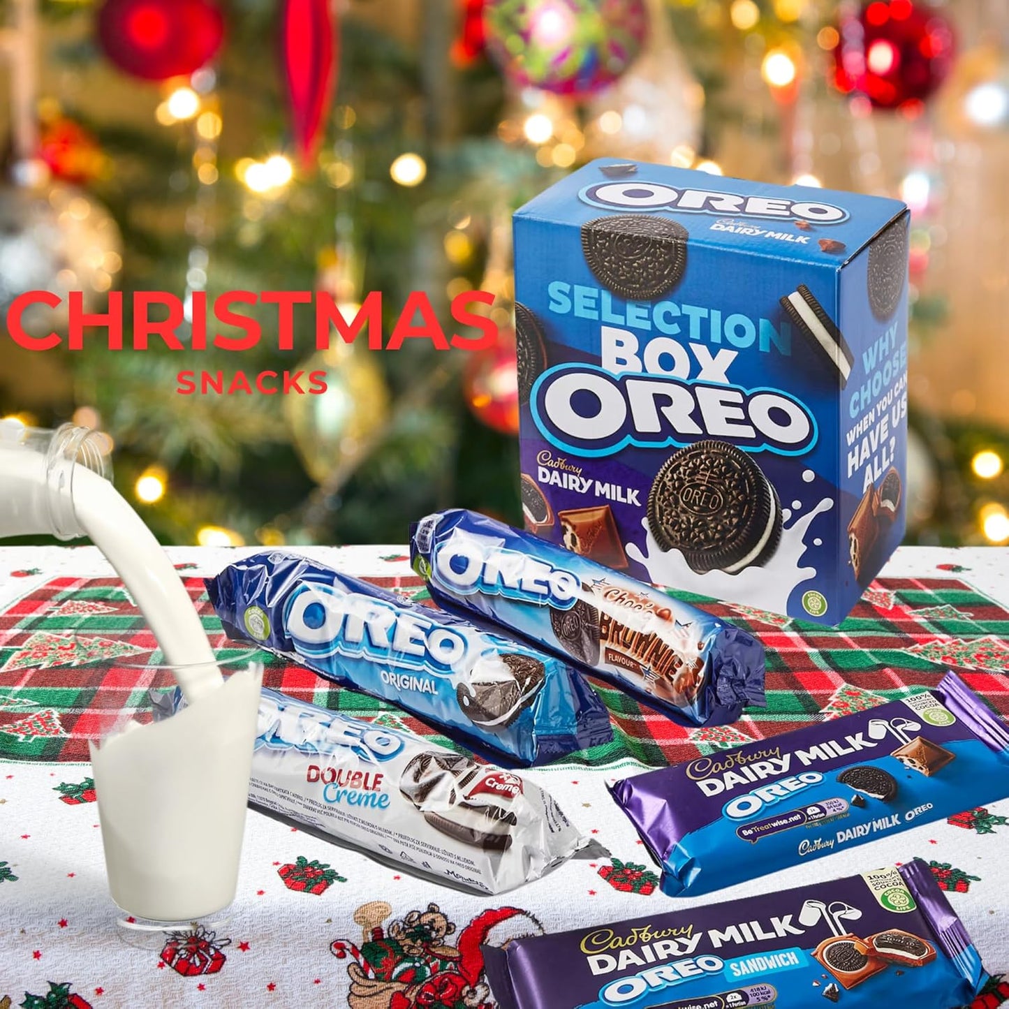 Assorted chocolate and biscuit treats gift box with Dairy Milk