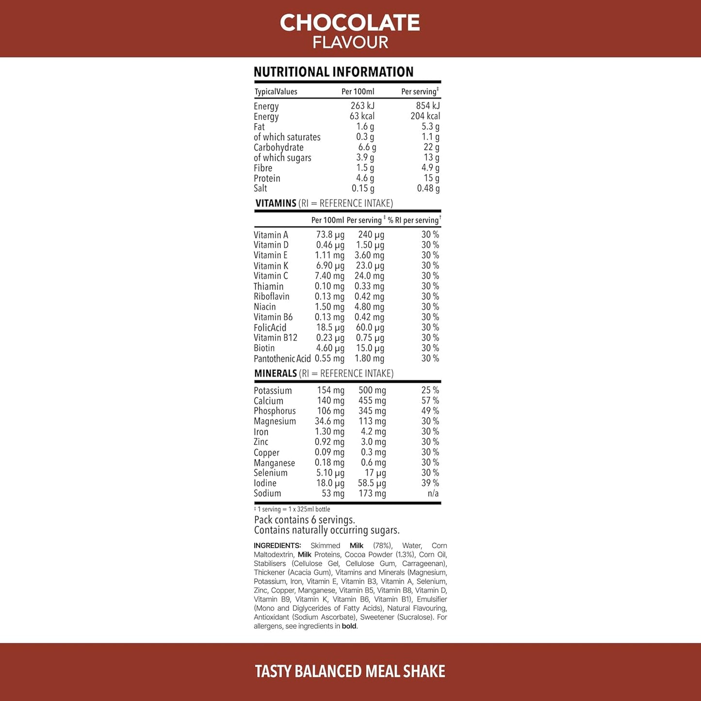 Balanced diet drink rich in nutrients