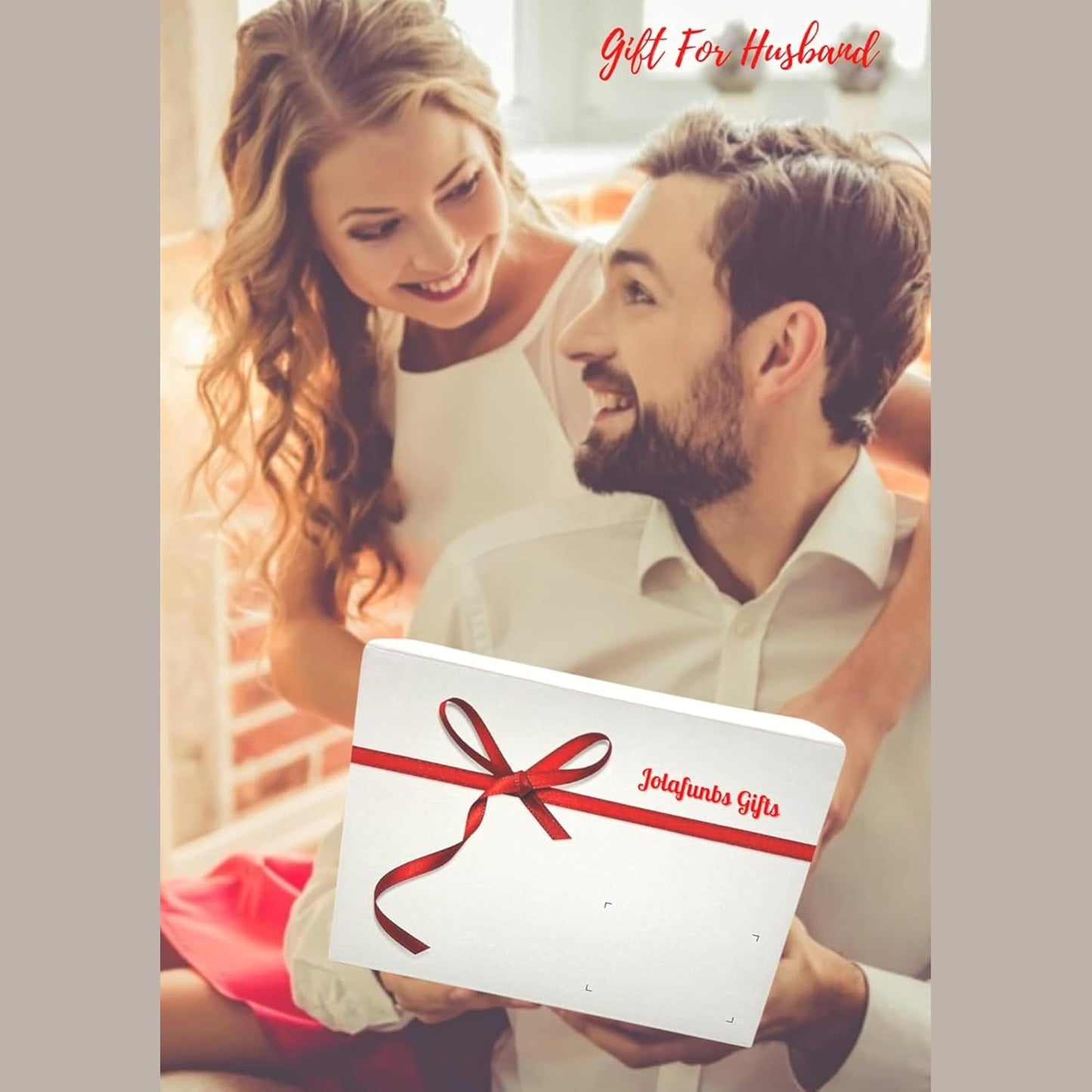 Heart-shaped candle and greeting card in Chocolate Hamper Gift Box for husband