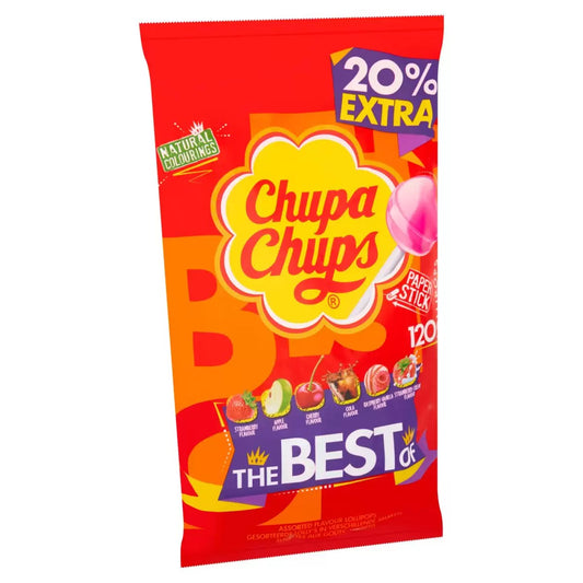 Chupa Chups 1.44kg assorted lollies tub – mixed fruit flavours and natural colourings
