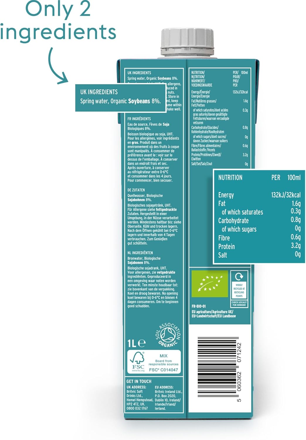 vegan clean label soya milk for daily use