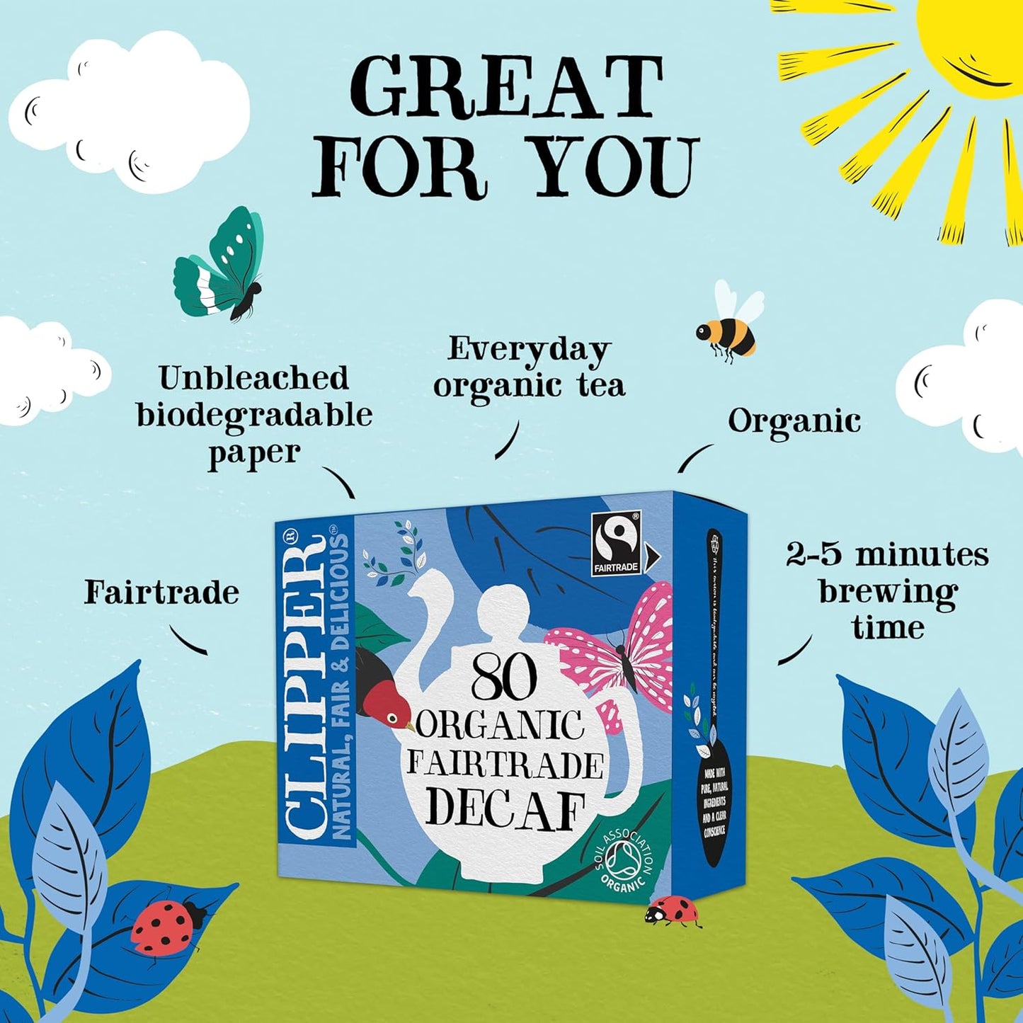 clipper biodegradable decaf tea bags