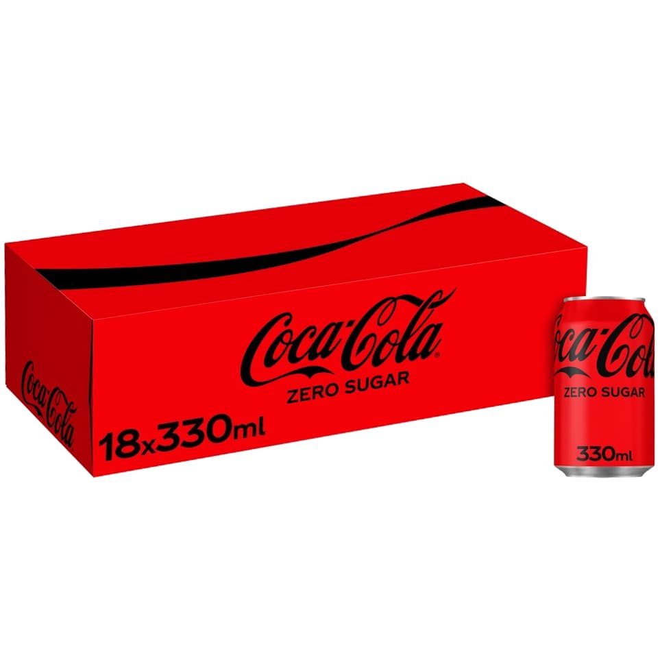 Coca-Cola Zero Sugar 18 x 330ml cans soft drink pack
