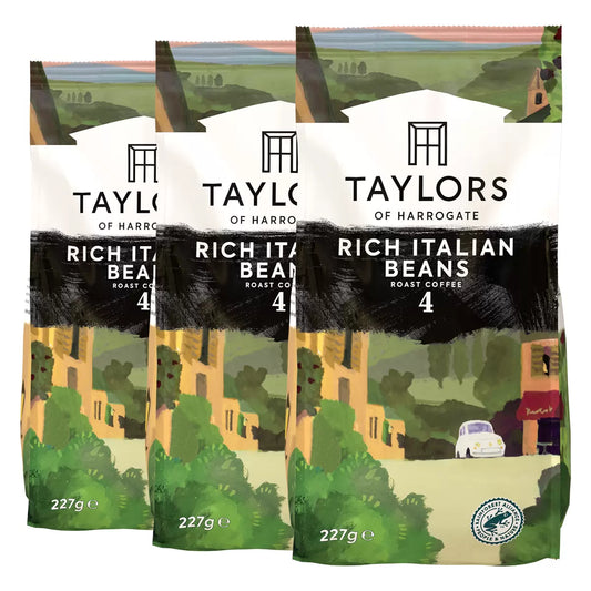 Whole beans with notes of dark chocolate and almonds