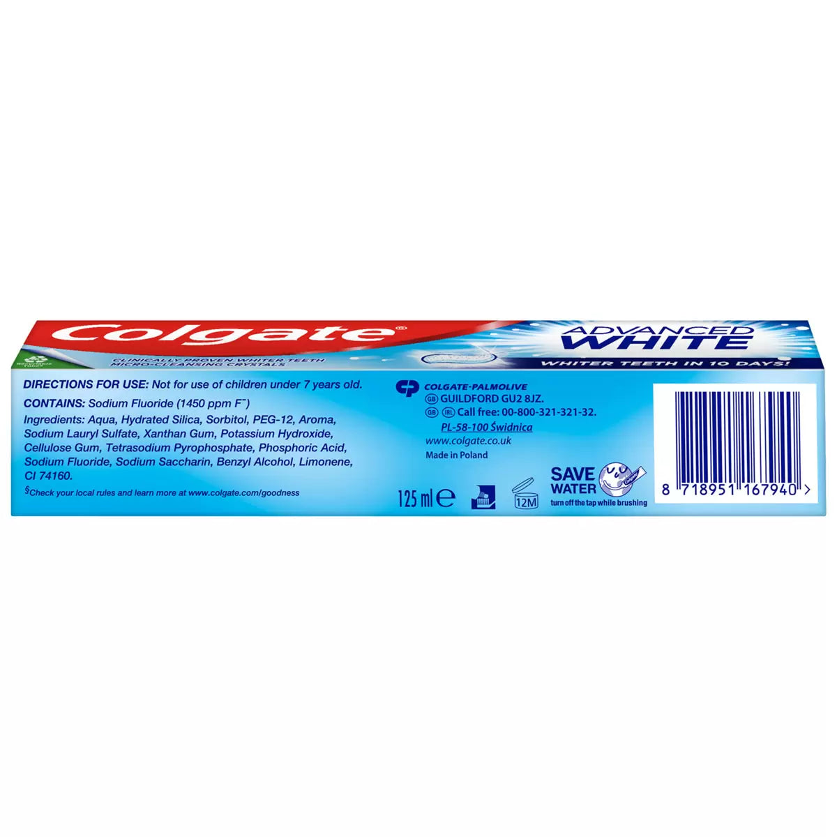 Colgate Advanced White Toothpaste, brightens your teeth with its whitening formula