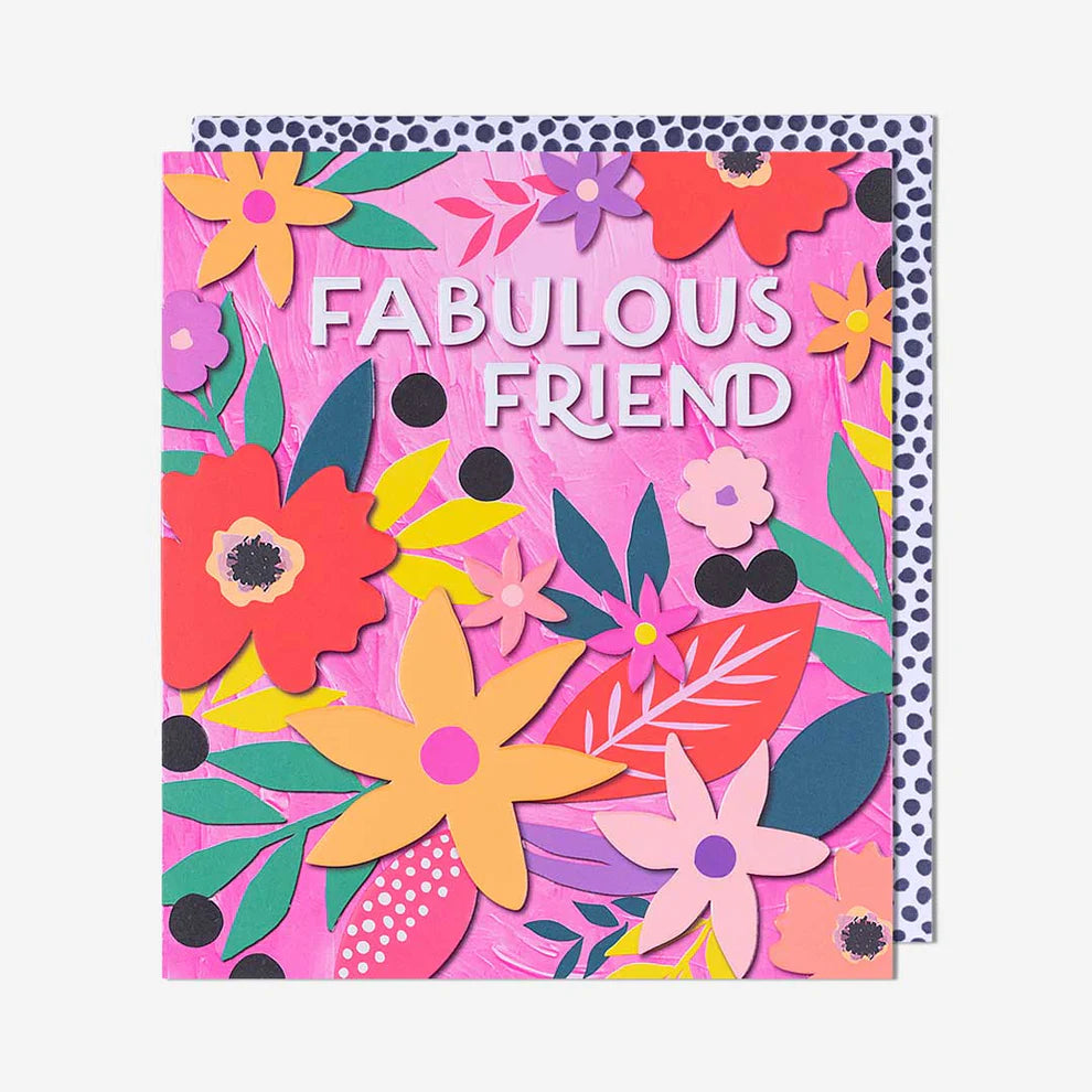 Fab Friend Floral Birthday Card β cool birthday card greeting cards perfect for friends.