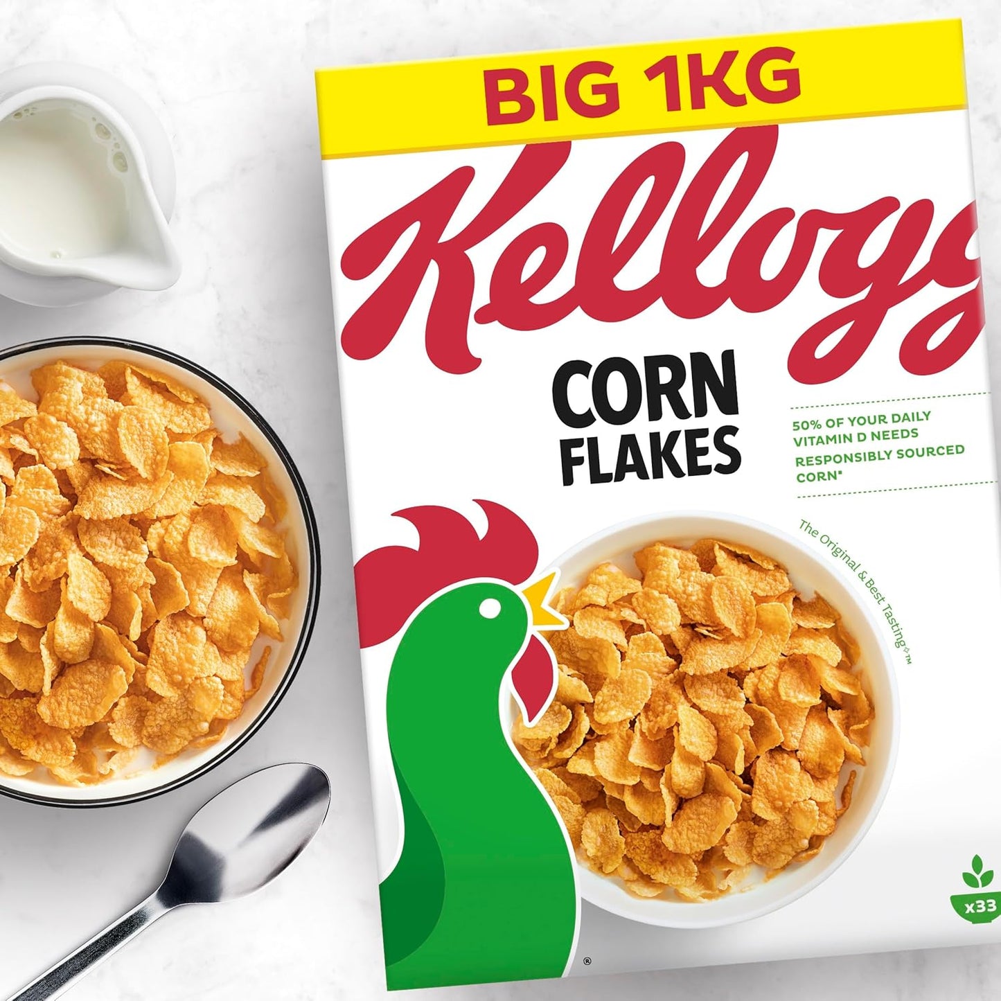 corn flakes 1kg breakfast cereal kelloggs low fat nutritious and tasty