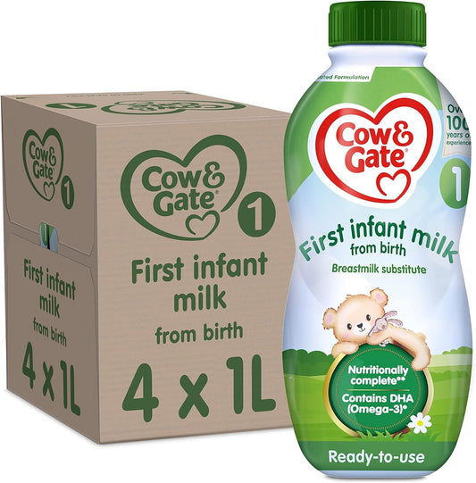 cow and gate first infant milk ready to use 4 pack