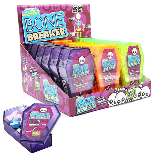Crazy Candy Factory Bone Breaker 18x25g fruit flavour candy puzzle packs