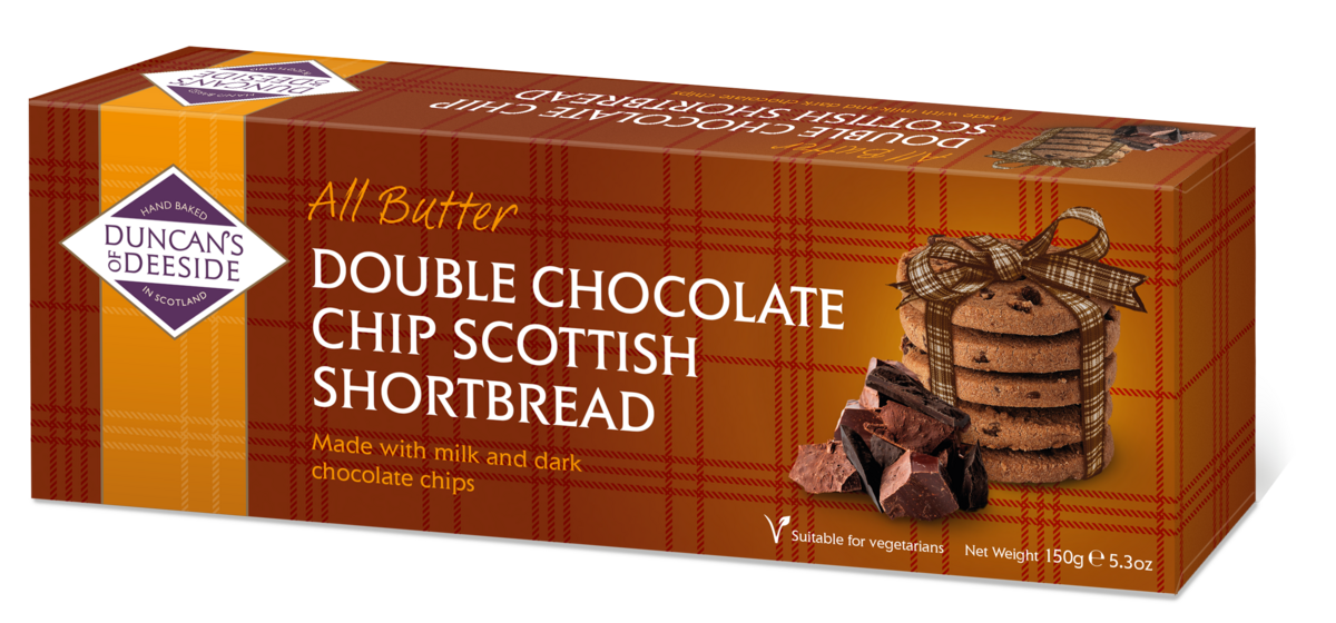 Traditional style shortbread with double chocolate pieces