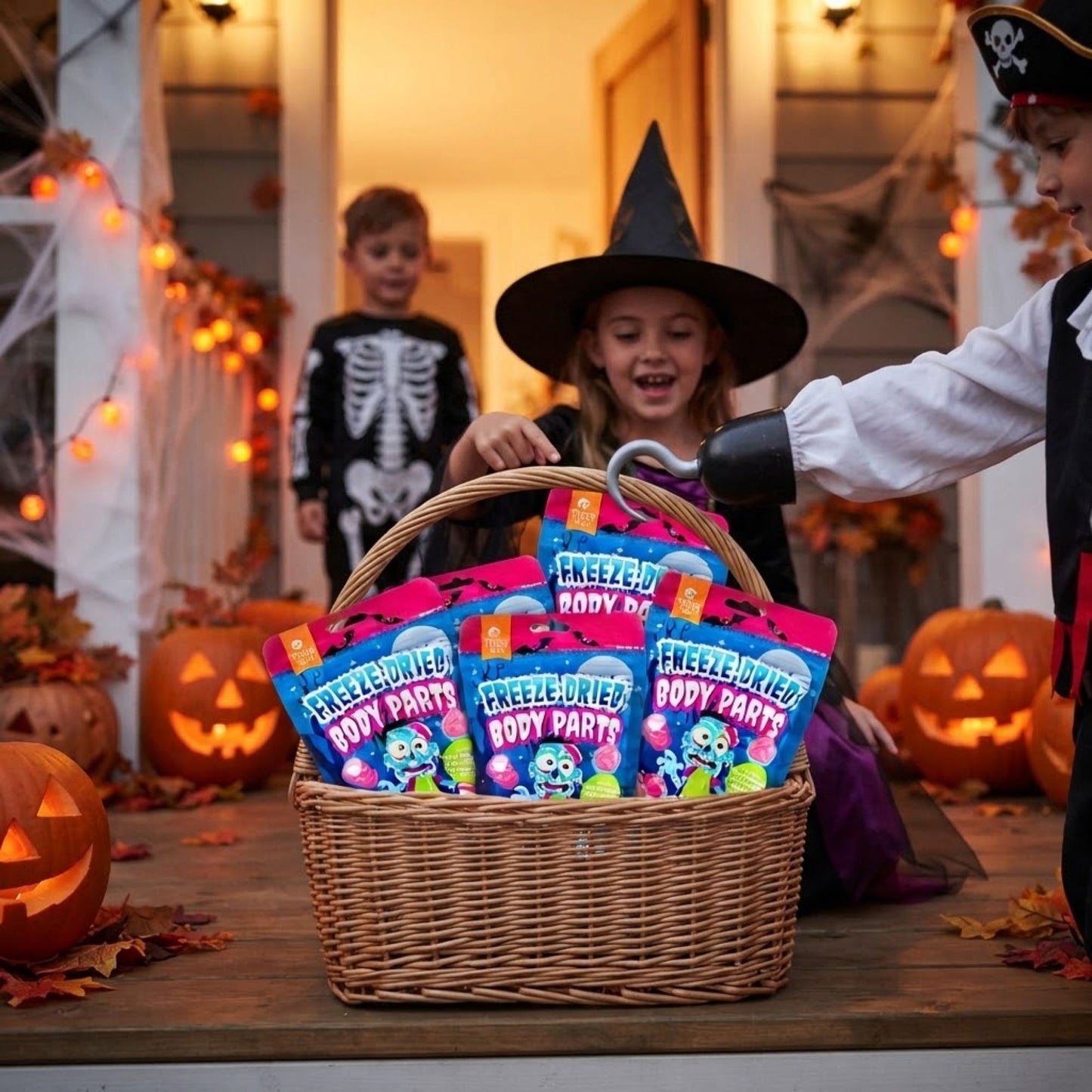 Freeze dried Halloween candy in creepy shapes