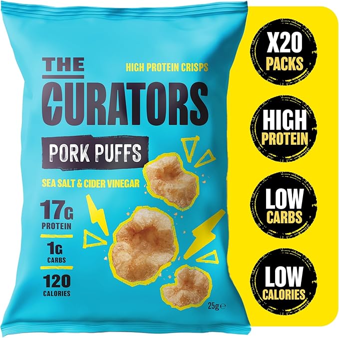 THE CURATORS Pork Puffs keto-friendly low carb savoury snack mix 20 pack