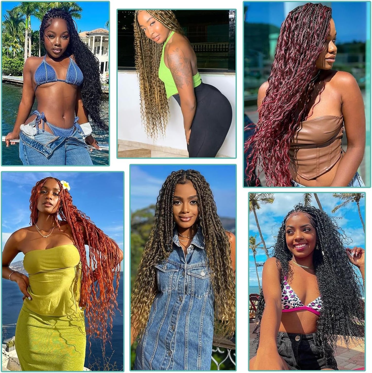 Human hair braiding bundles with wet wavy curls