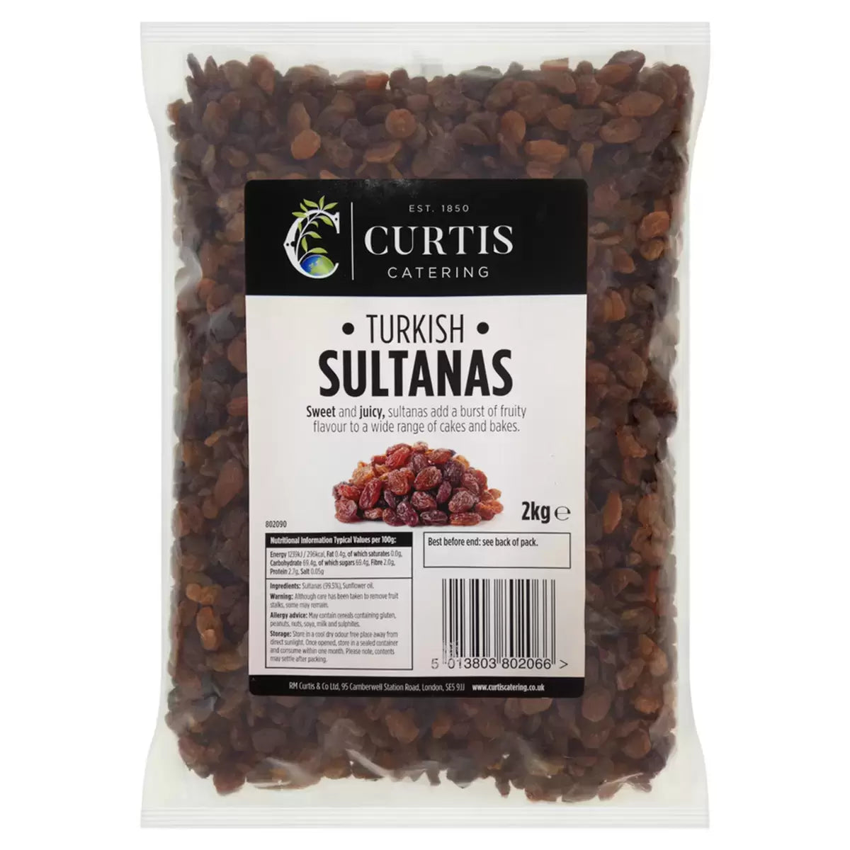 Curtis sultanas 2kg bulk baking fruit pack