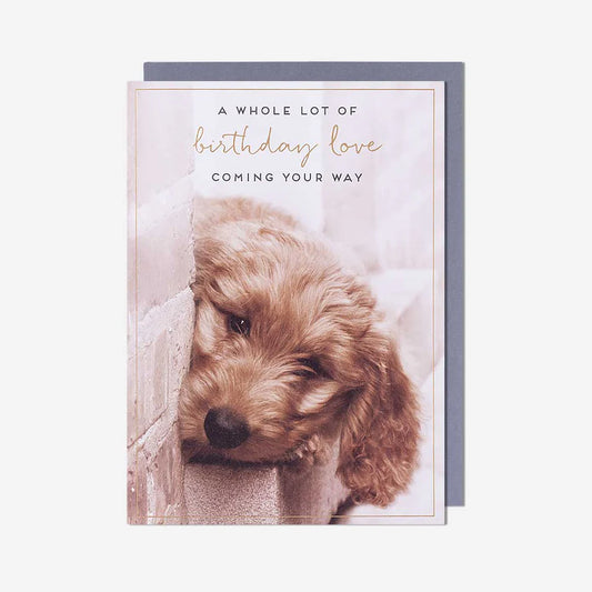 Personalized birthday greeting card featuring a cute puppy design, perfect for dog lovers