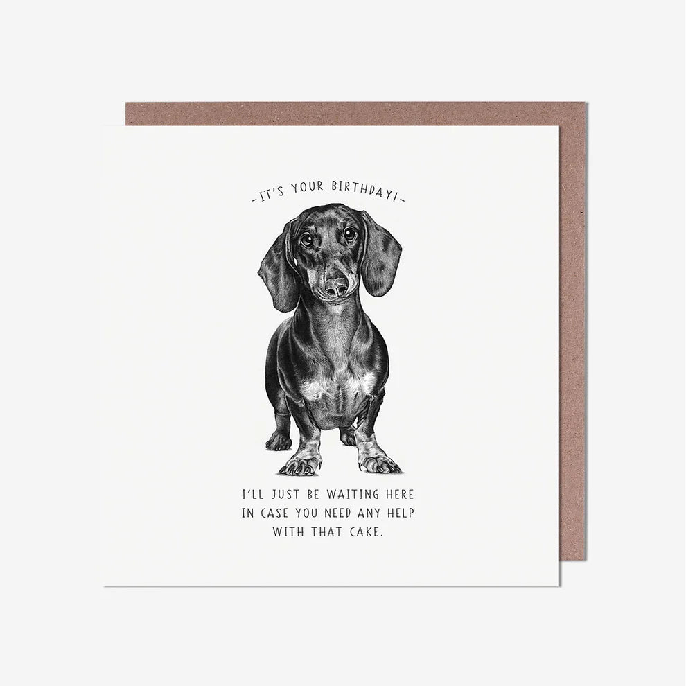 Dachshund Silence Is Golden Birthday Card – a fun gift for dog lovers and a standout in birthday card greeting cards with a playful pet-themed design.