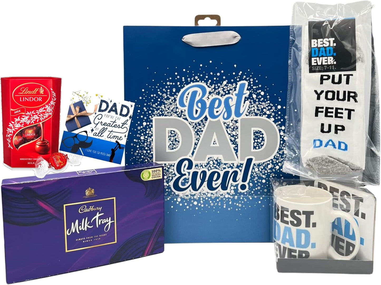 Thoughtful Dad gift hamper box packed with sweet and savoury treats