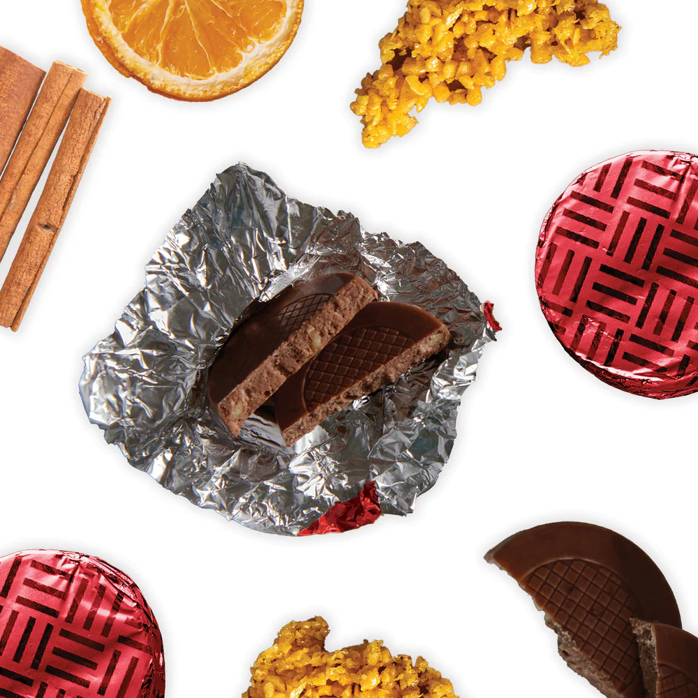 Vegan friendly festive dark chocolate honeycomb crisps