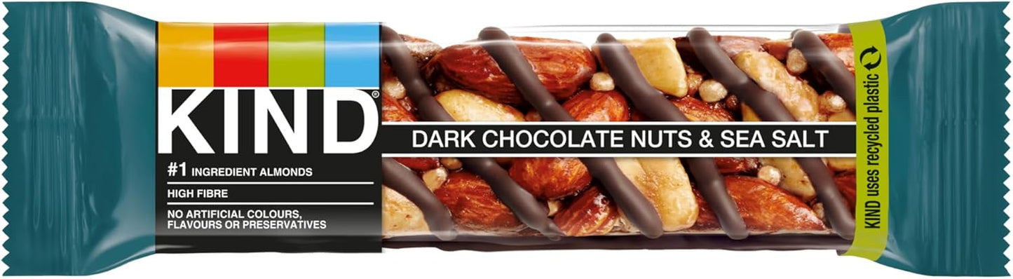 Dark chocolate nuts and sea salt bars in 12-pack multipack