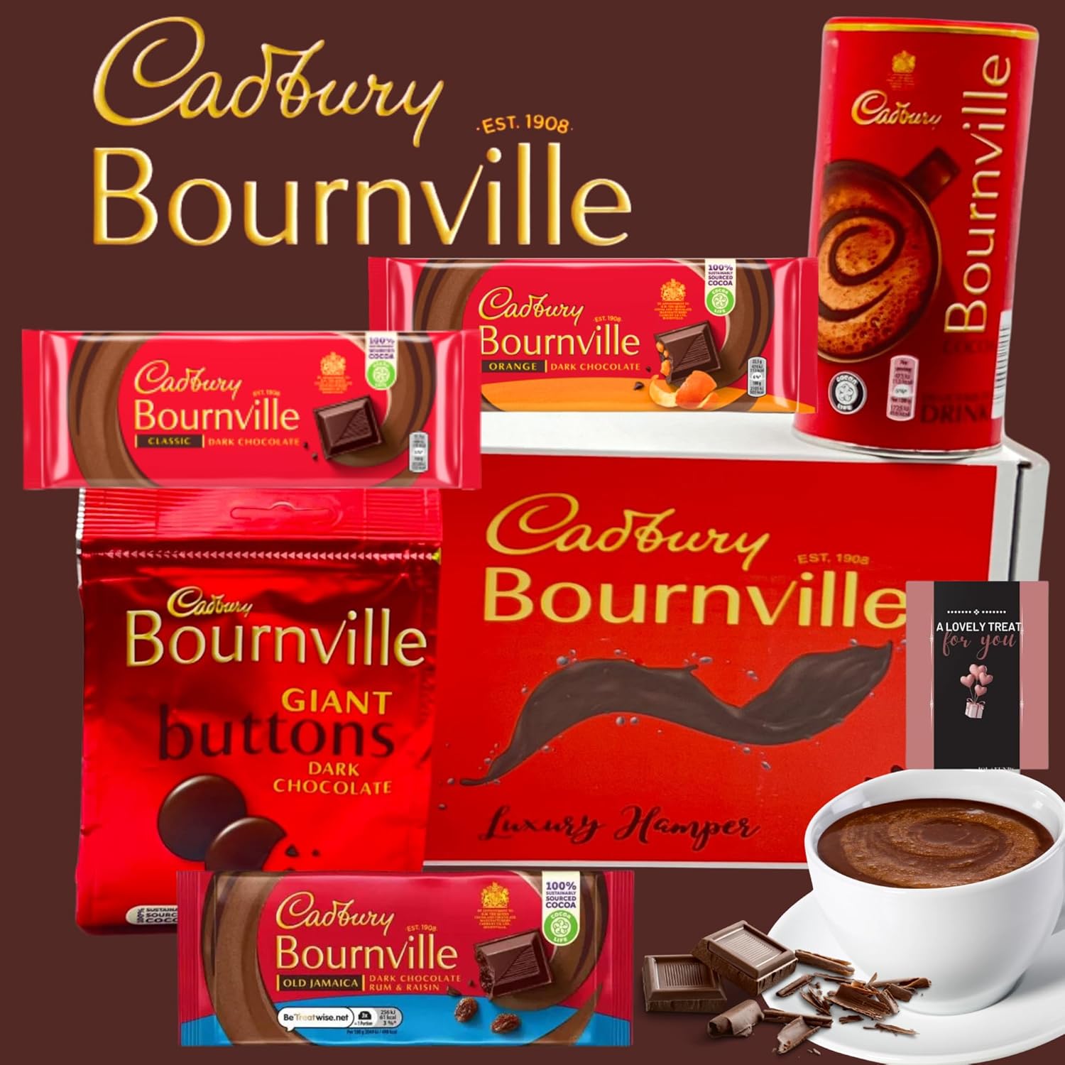 Cadbury Bournville dark chocolate sweets in a deluxe gift box