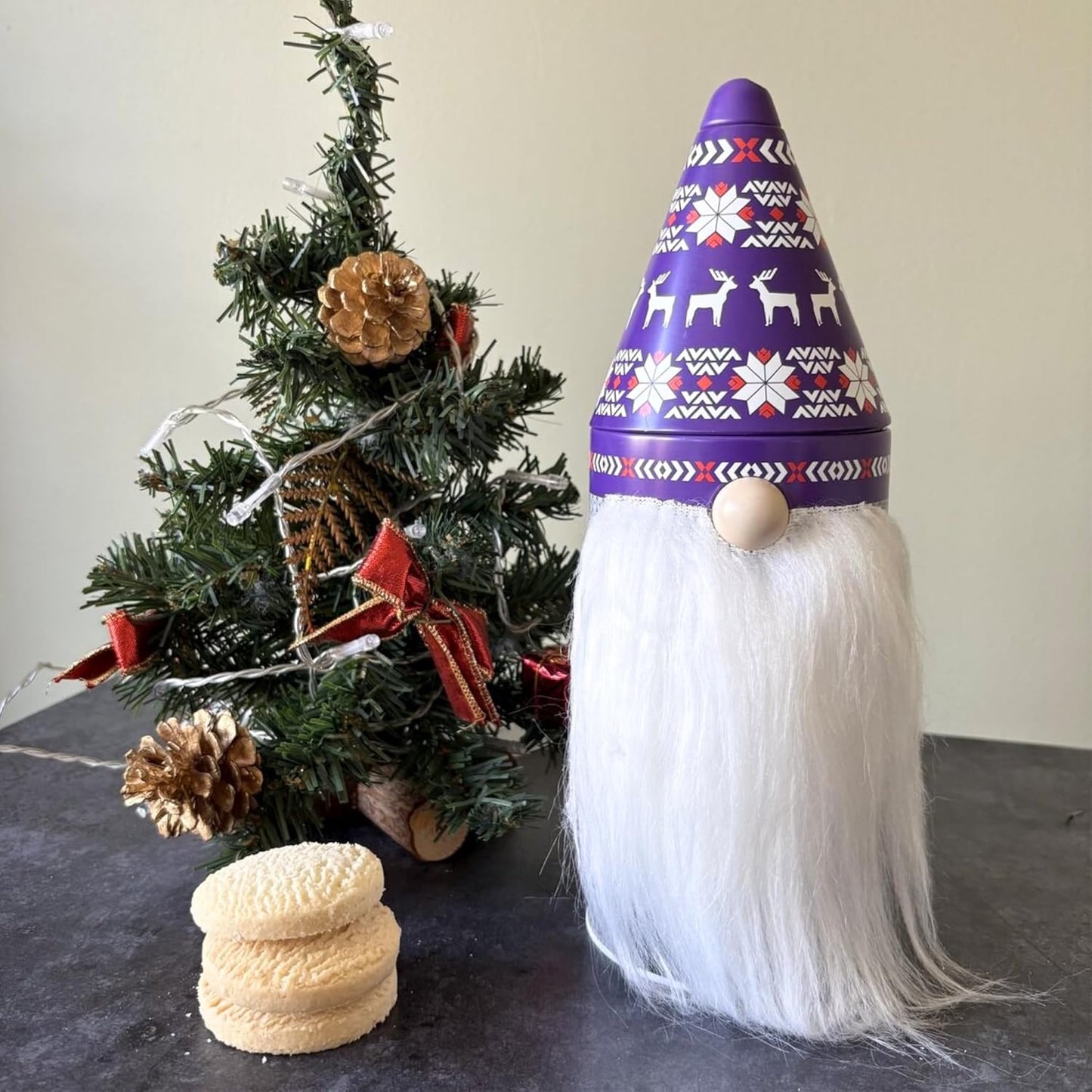 Rainbow Rab McCoo tin filled with Dean’s shortbread and cookies