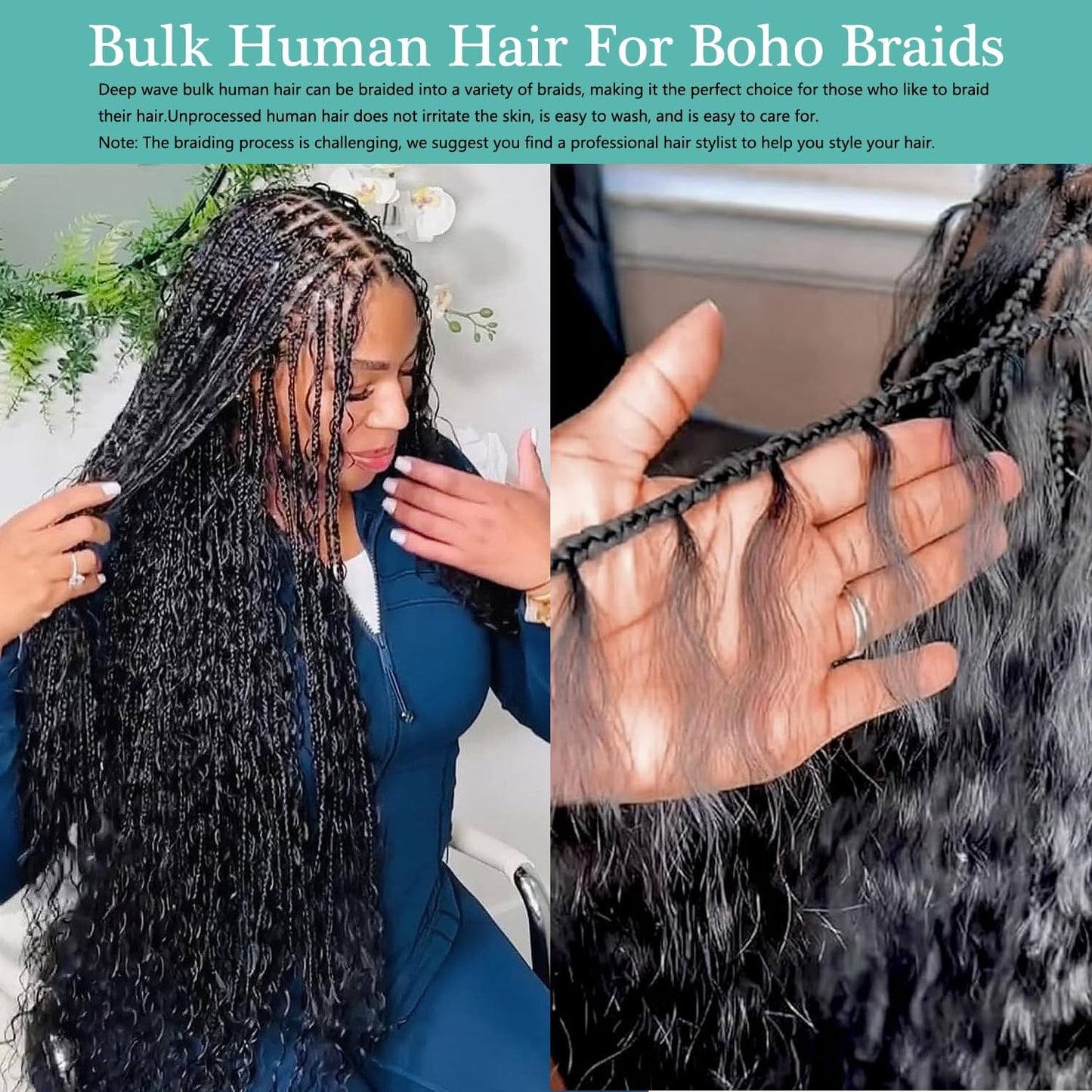 Wet and wavy braiding hair human texture