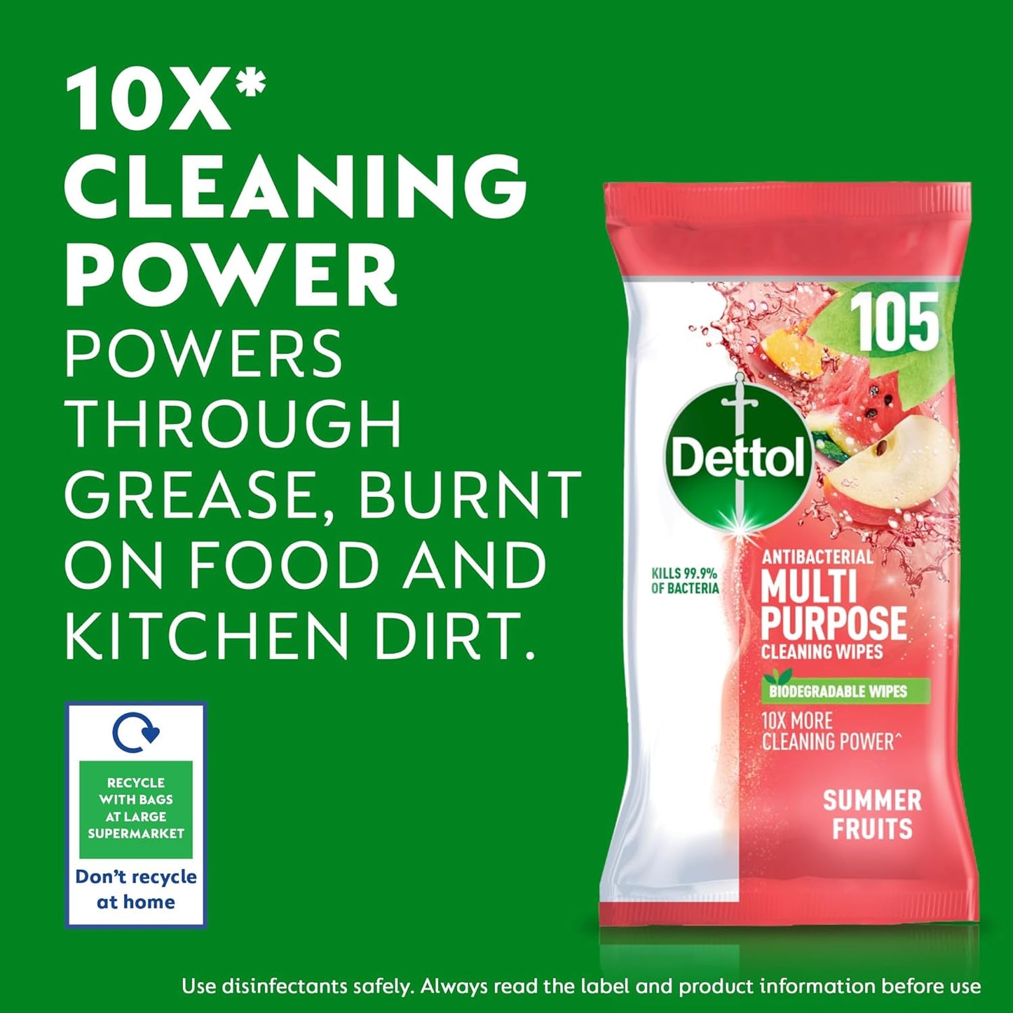 Dettol disinfectant wipes summer fruits fragrance – 105 count