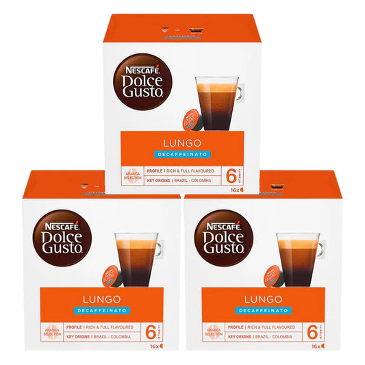 Balanced Lungo decaf coffee pods for medium cups