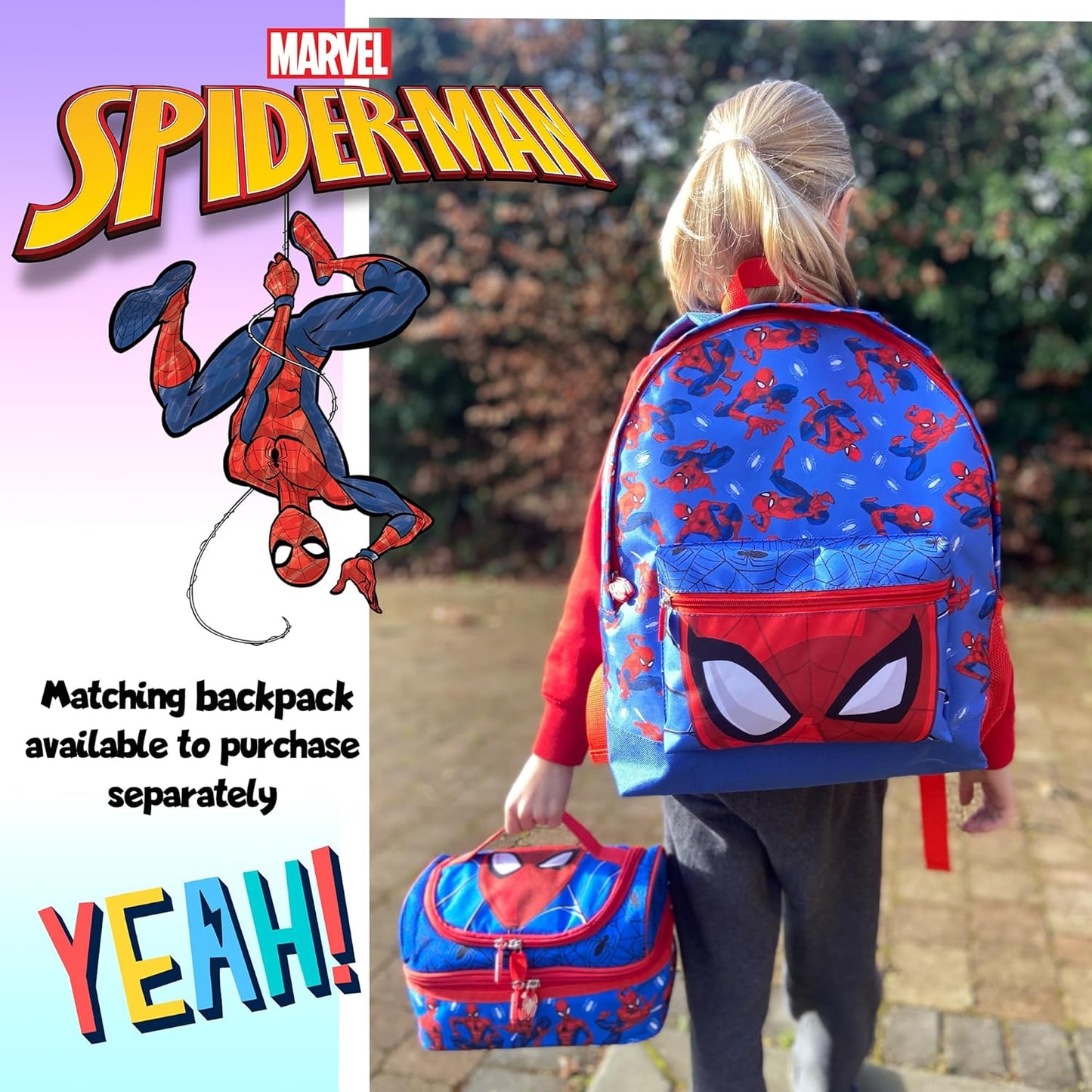 Multi-compartment Marvel lunch bag for school or nursery