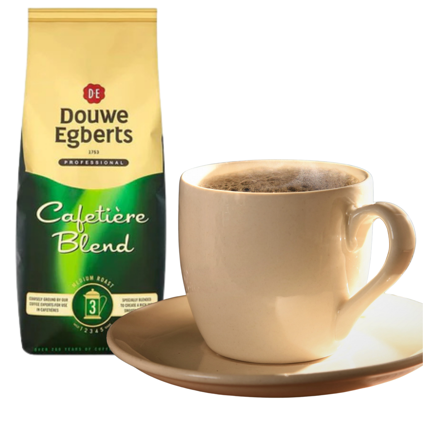 Bulk packaging of Douwe Egberts Cafetiere Blend Ground Coffee