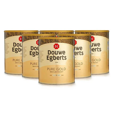 Pure Gold Instant Coffee Douwe Egberts bulk pack of 6 tins 750g each
