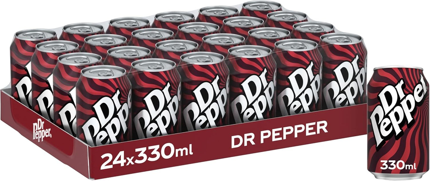 Dr Pepper 24 x 330ml soft drinks multipack great for bulk purchase deals
