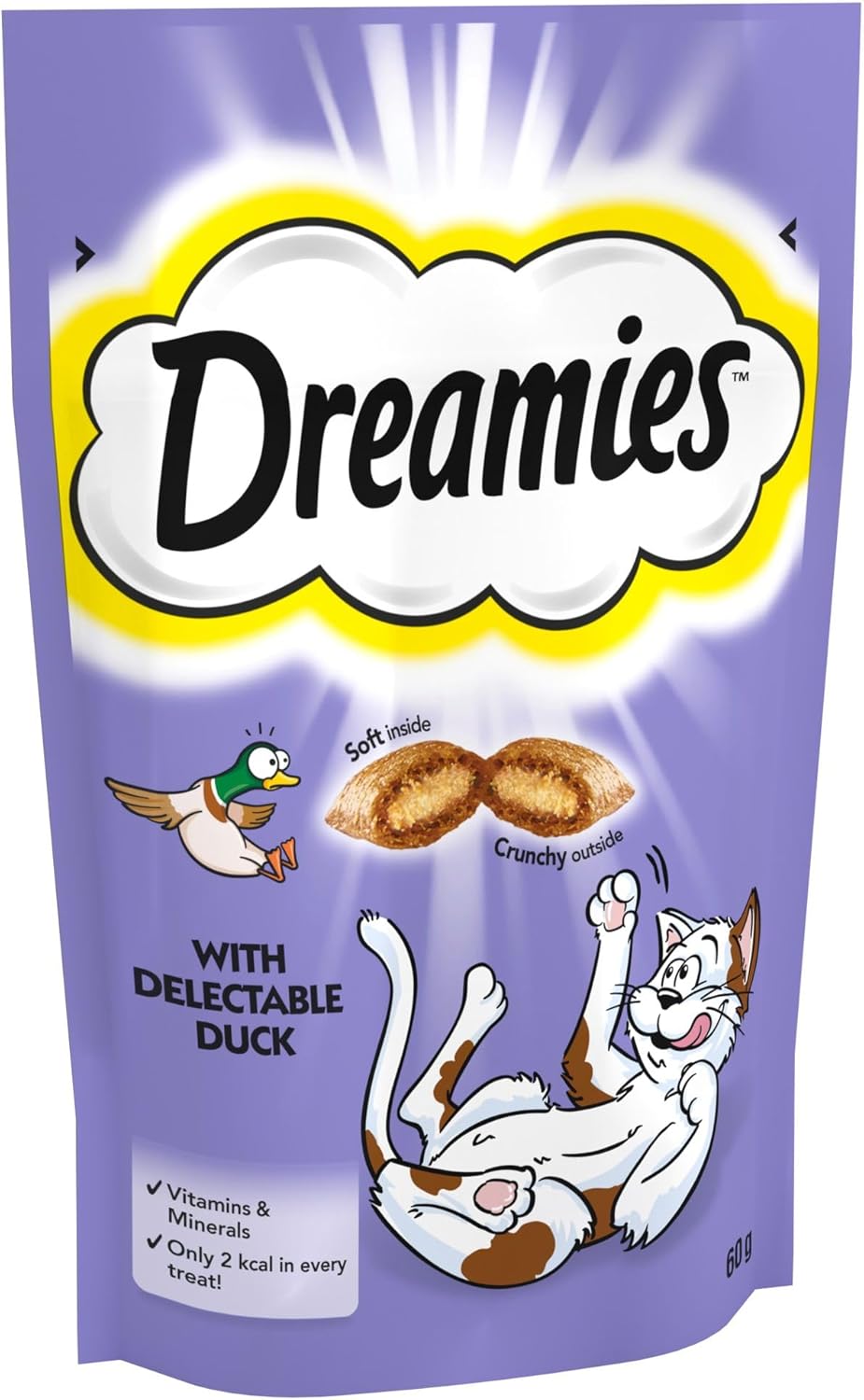 DREAMIES duck flavour cat treats 8 pouch pack