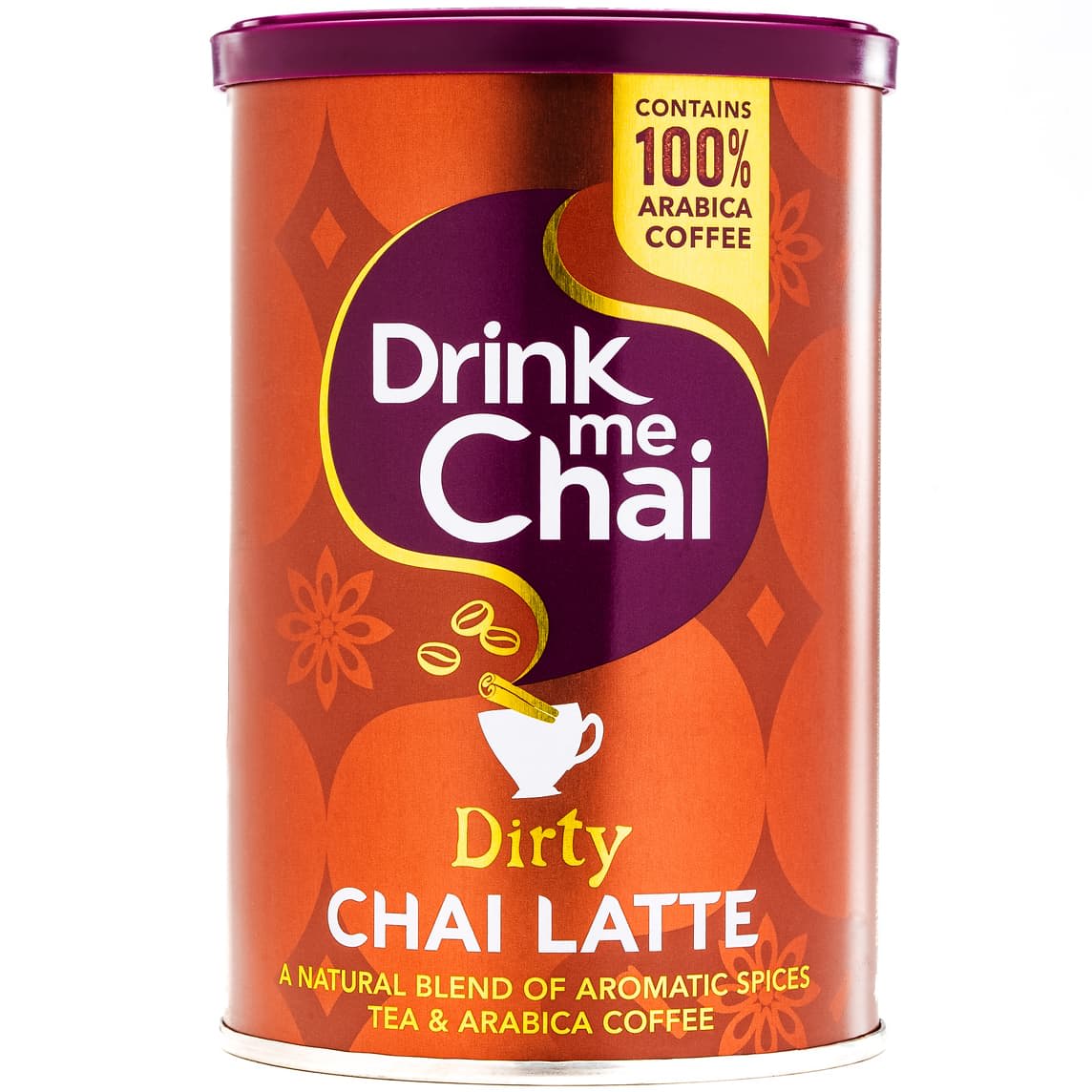 Drink Me Dirty Chai Latte 250g front packaging with bold spiced coffee blend