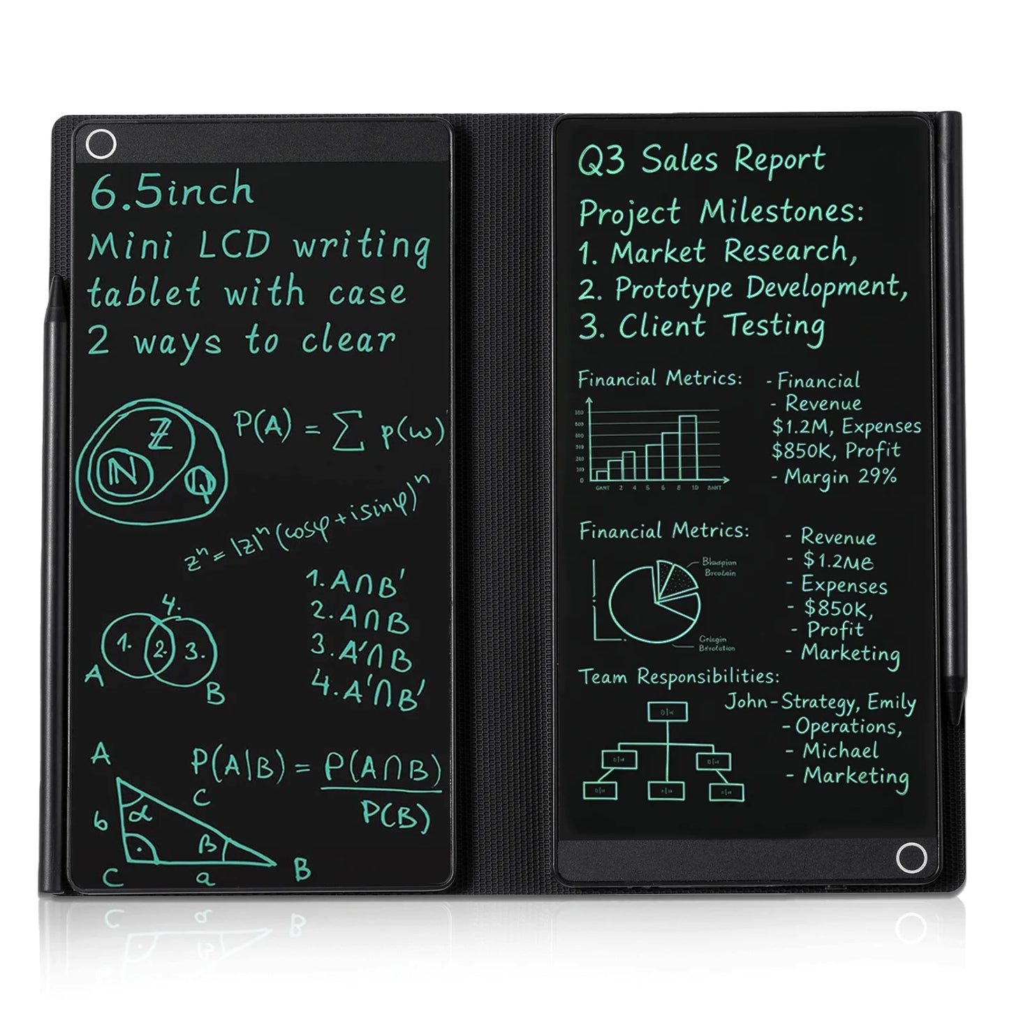 Mini LCD writing tablet size comparison hand held pocket size