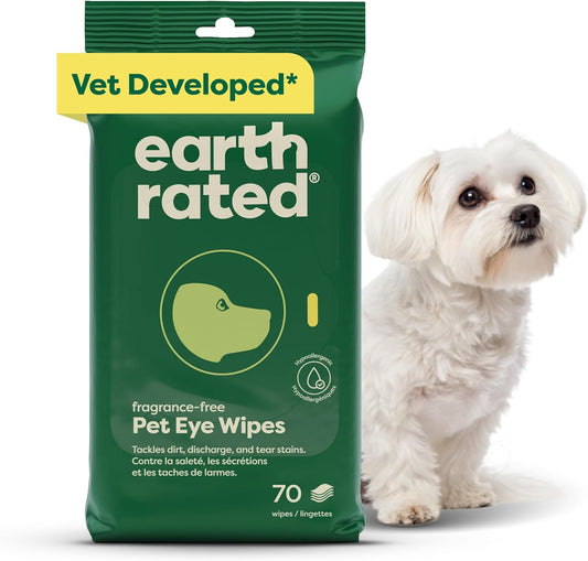 Earth Rated pet eye wipes for dogs and cats – 70 pads