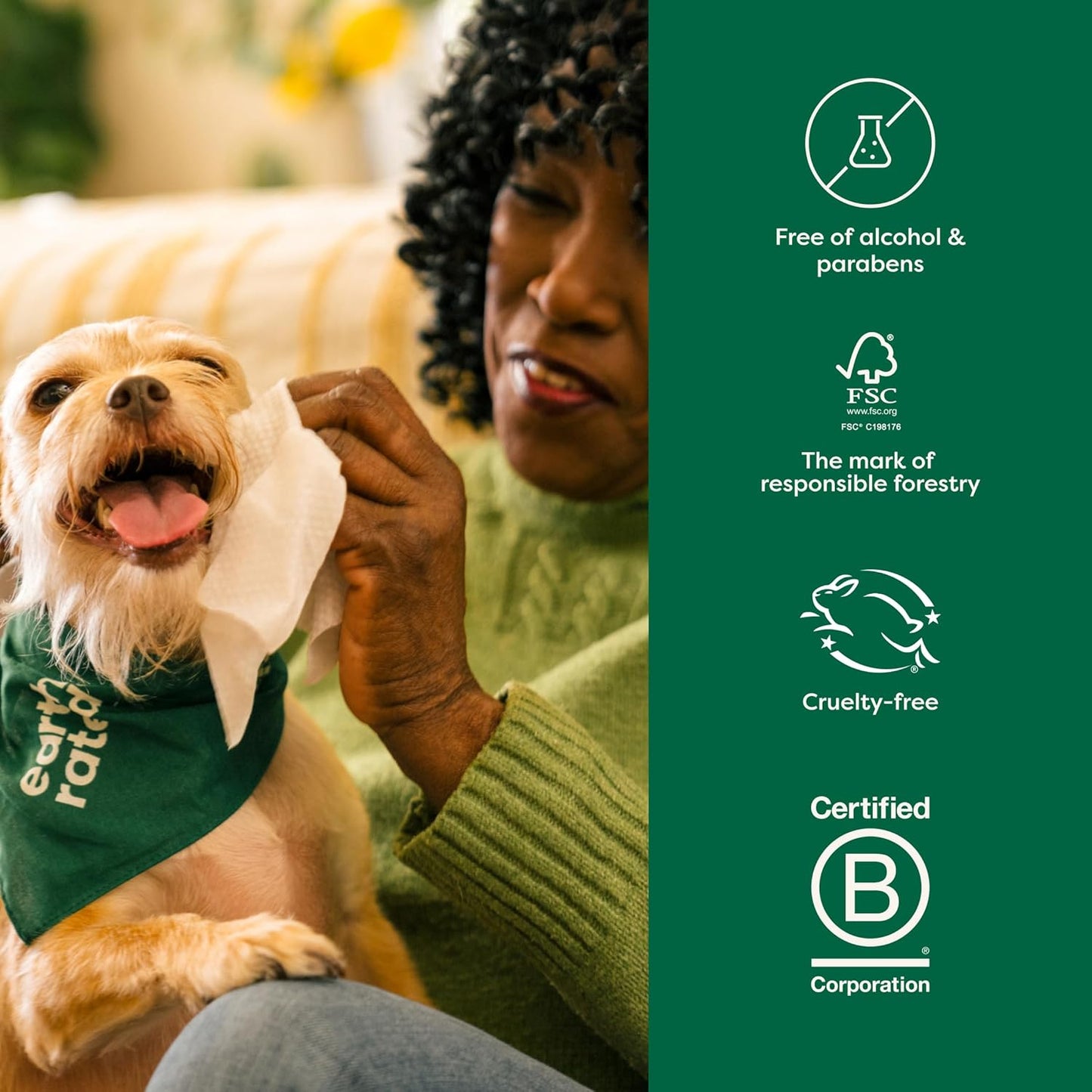 Earth Rated wipes suitable for puppies and adult dogs – lavender scent