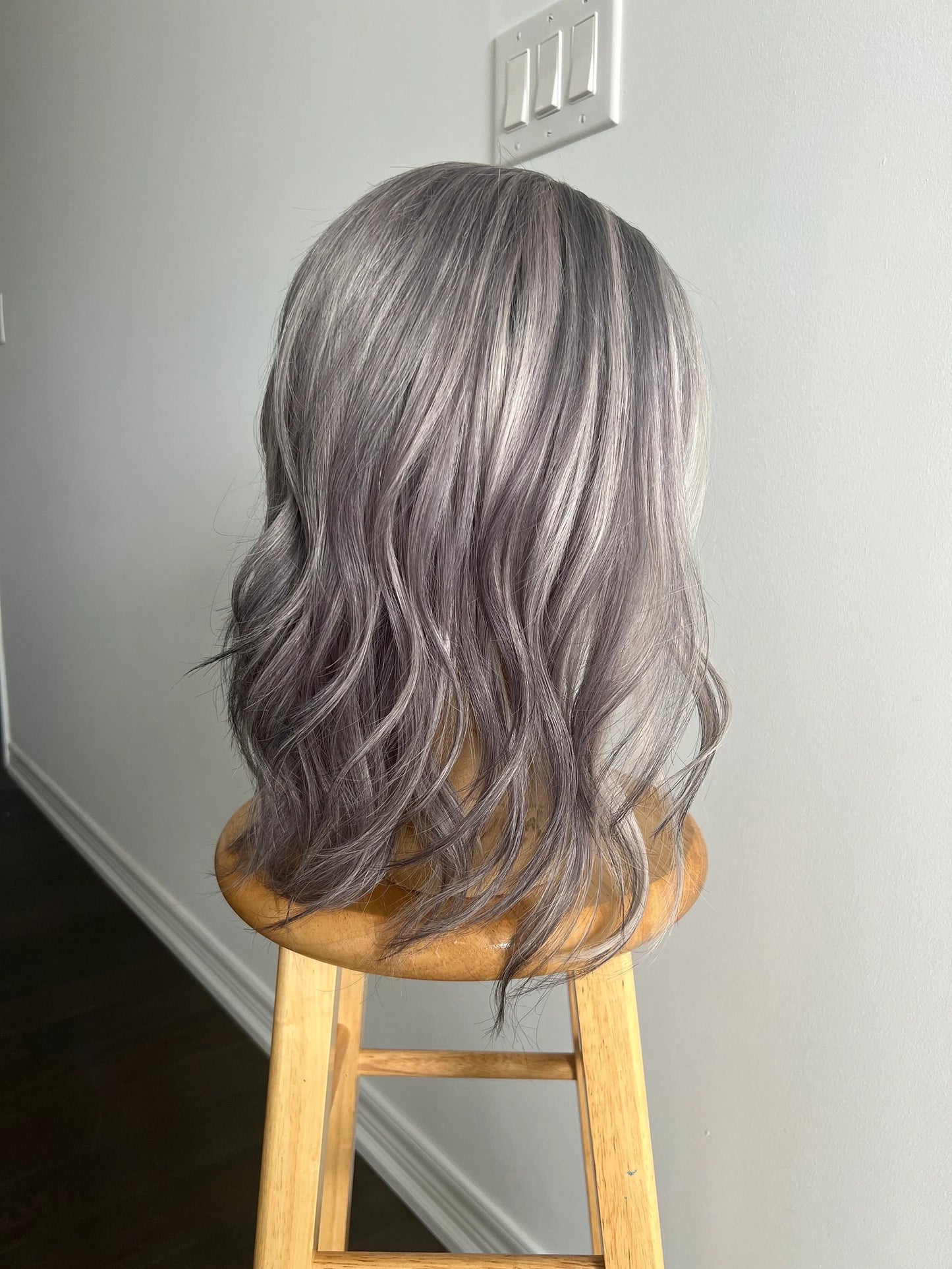 Natural hairline on salt and pepper HD lace front wig