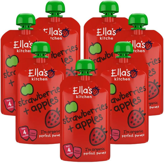 ellas kitchen organic apple strawberry baby pouch