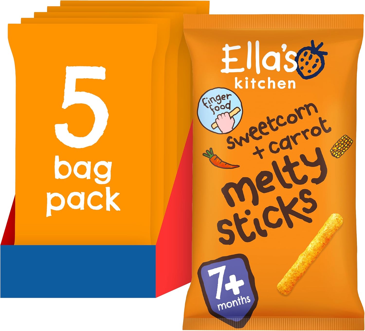 ellas kitchen sweetcorn and carrot baby snack
