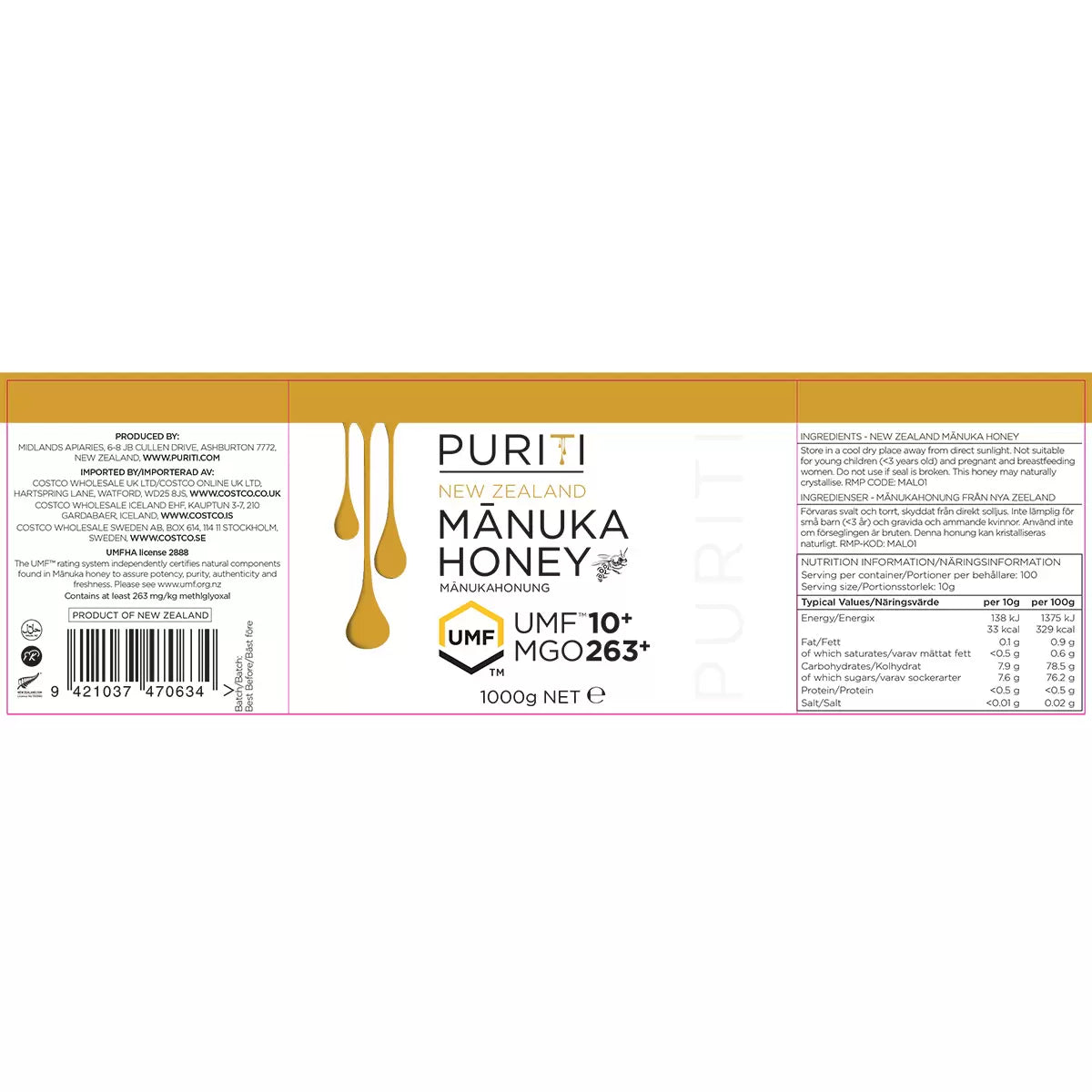 Ethical Harvested Premium Manuka Honey 1kg