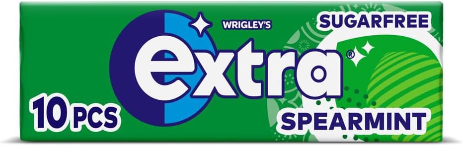 Close-up of individually wrapped Extra Sugar-Free Gum packs